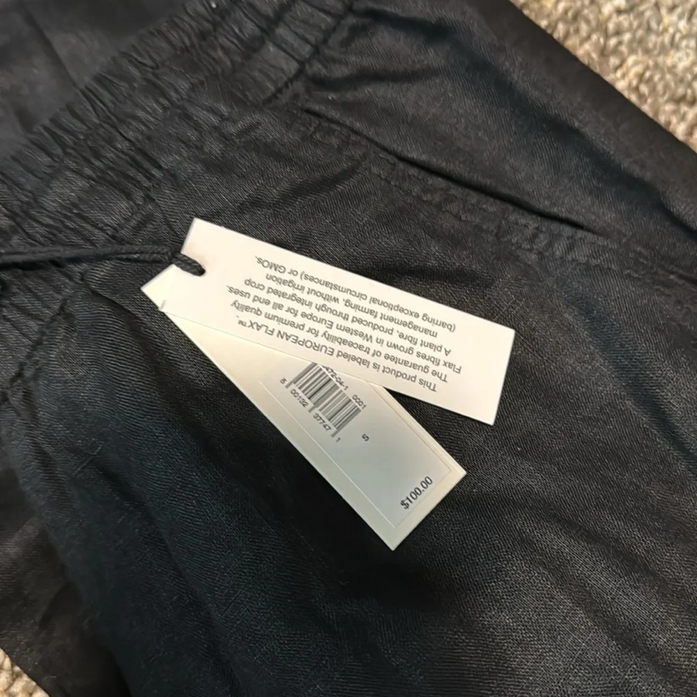 NWT! BANANA REPUBLIC BLACK LINEN PULL-ON ANKLE PANT🧡
